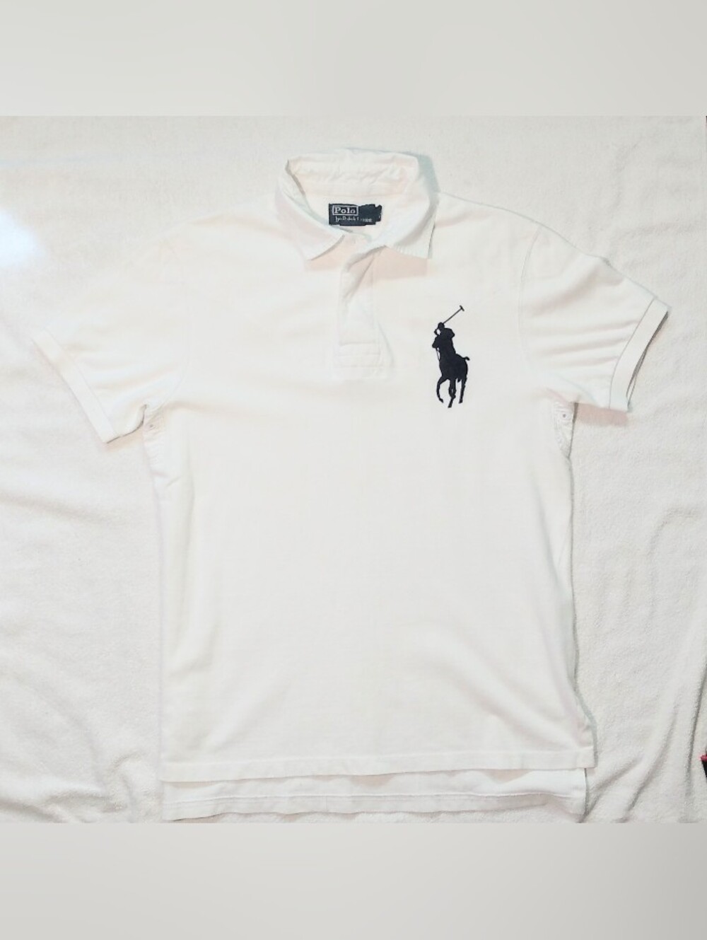 POLO Ralph Lauren Quilted Upper Canvas Collar Heavy Cotton Big Pony Rugby Shirt